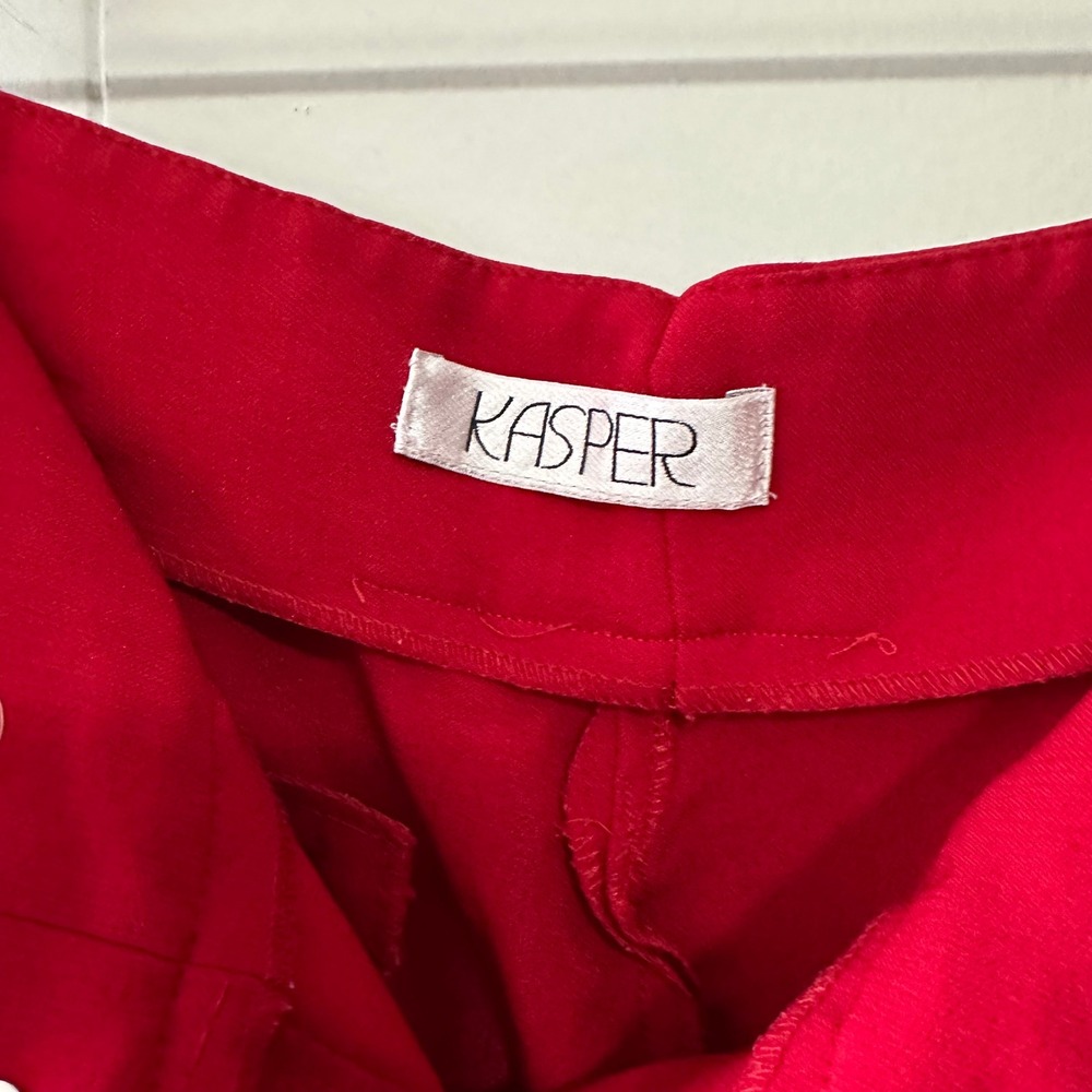 Kasper Womens Red‎ Straight Leg Dress Pants Trousers Professional Career - Picture 3 of 11
